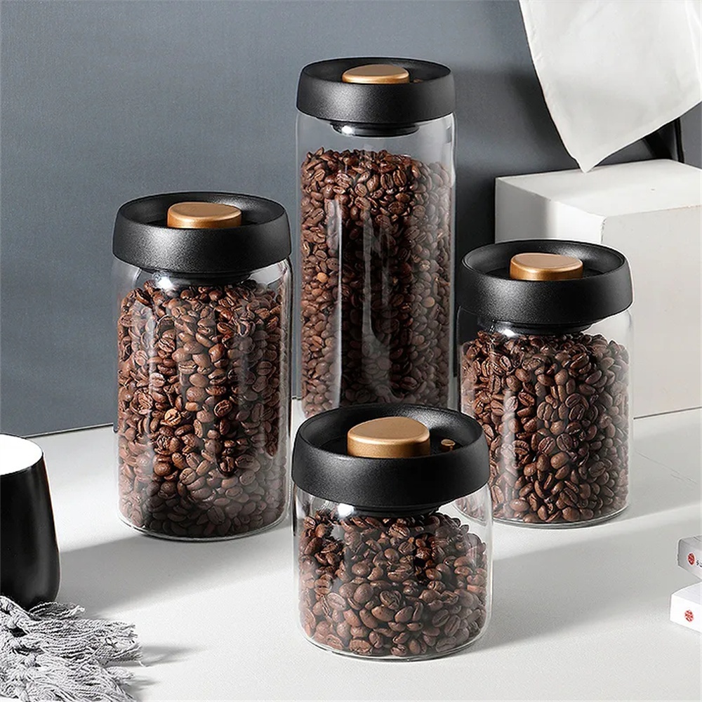 Coffee Tea Canister Set - علبة تخزين حبوب القهوة محكمة الإغلاق