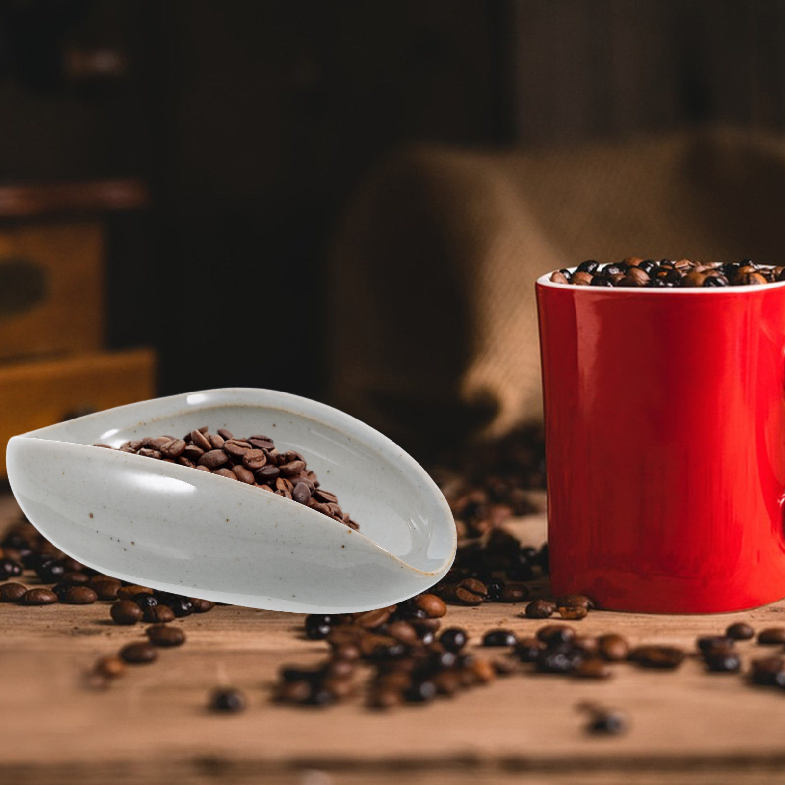 Coffee Leaves Tea - صينية قياس حبوب القهوة من السيراميك