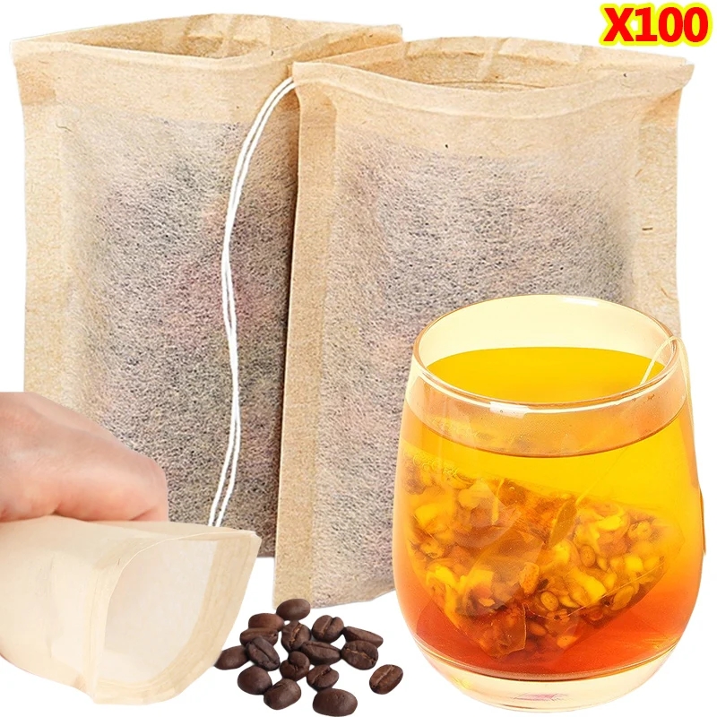 Coffee Leaves Tea - 100 قطعة أكياس الشاي مع فلتر