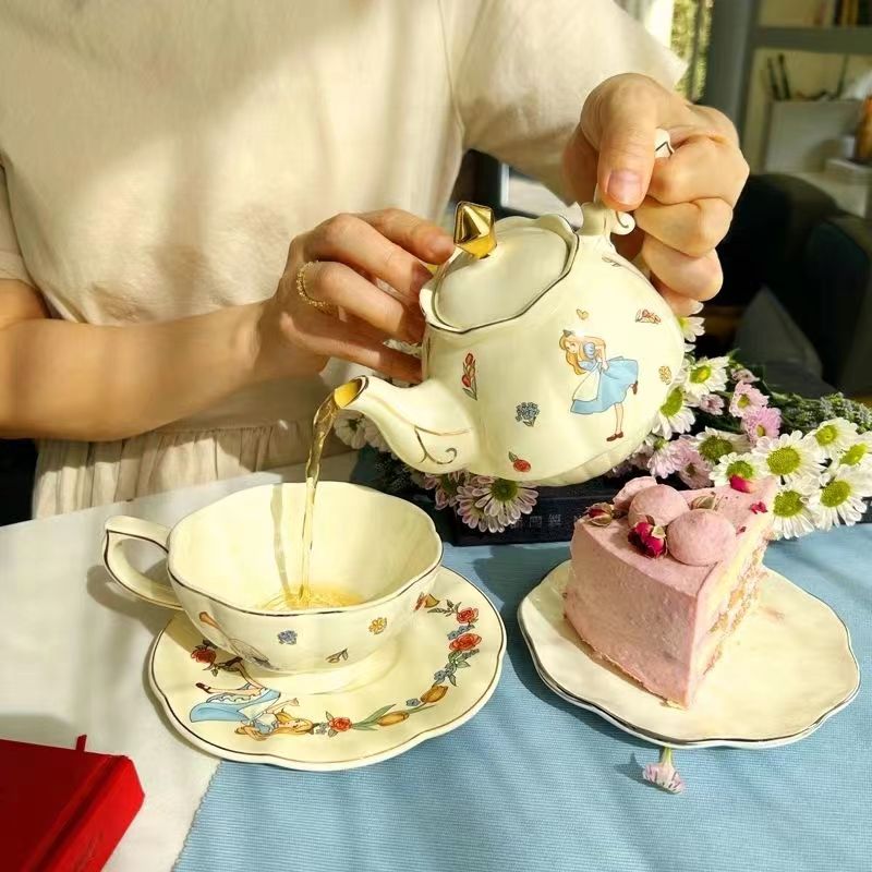 Best Tea Coffee - طقم شاي وقهوة سيراميك أليس بتصميم