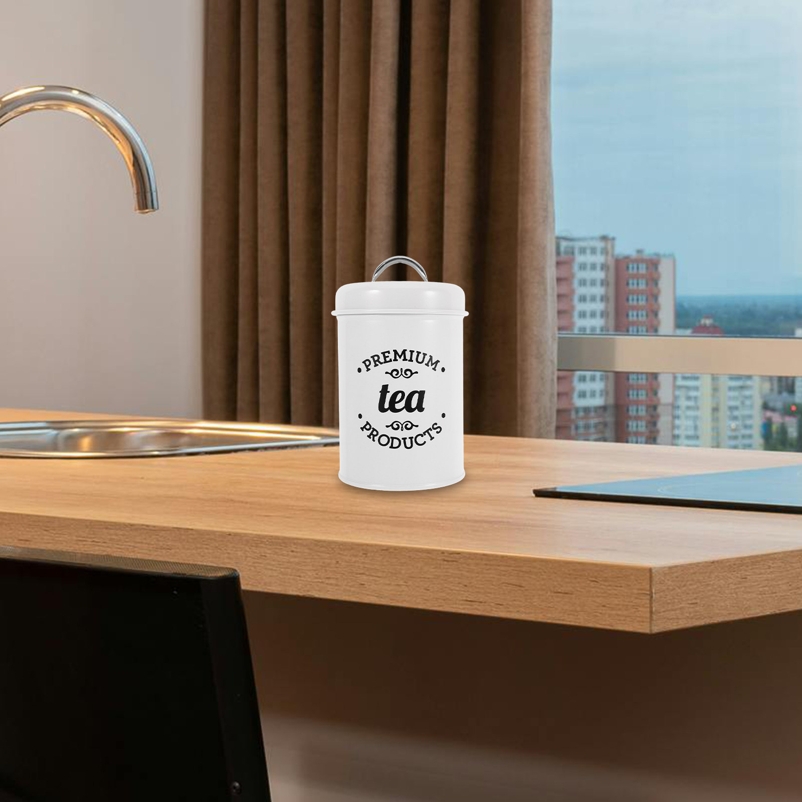 Coffee Tea Canister Set - مجموعة علب معدنية محكمة الإغلاق لتخزين