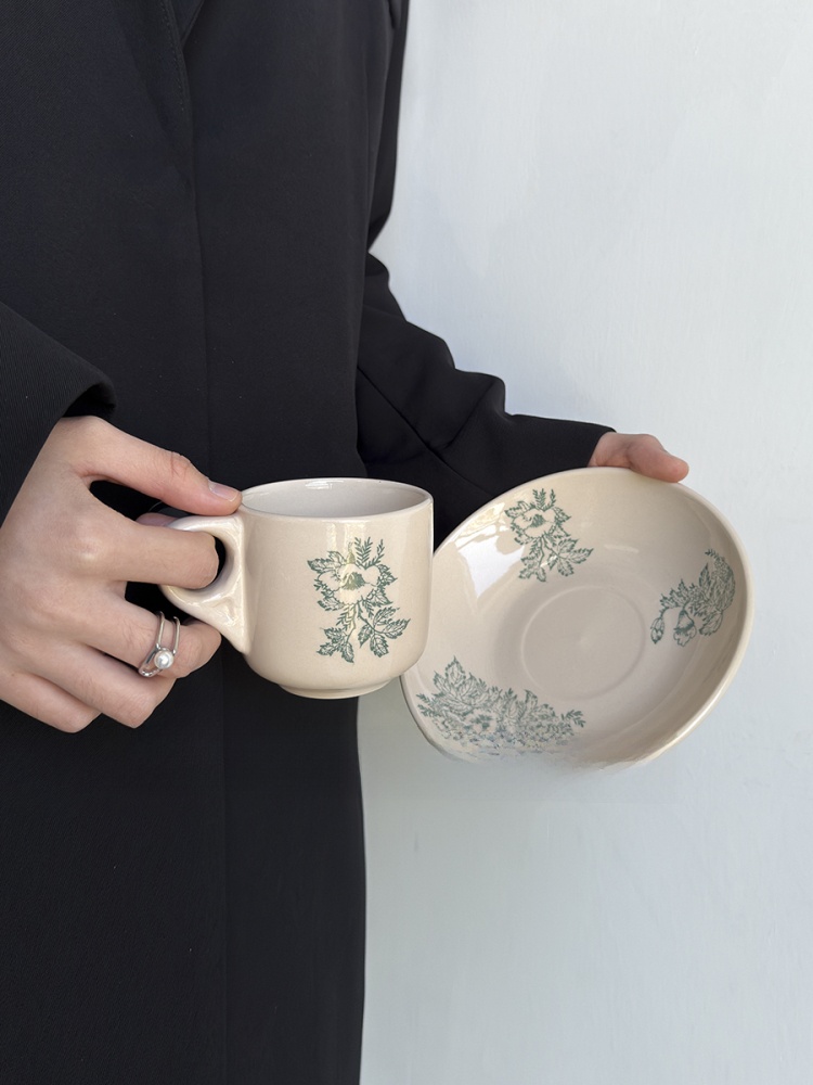 Coffee Leaves Tea - كوب قهوة سيراميك بتصميم أوراق الربيع
