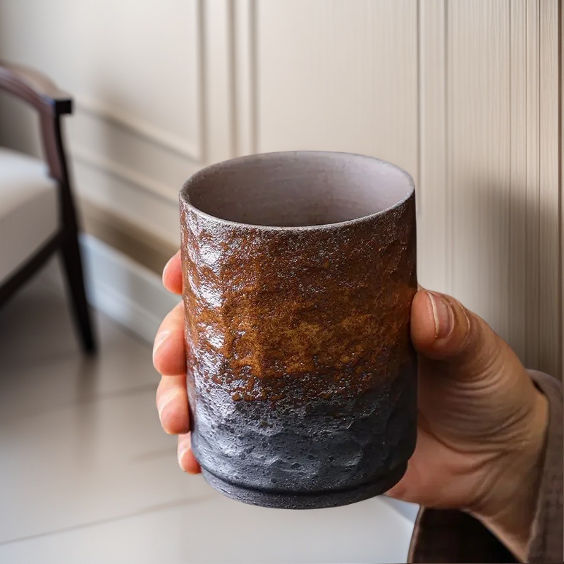 Coffee Tea In Chinese - كوب حجري صيني عتيق مصنوع يدويًا