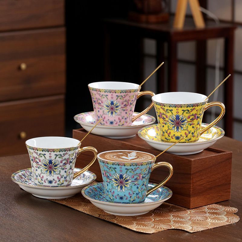 كوب قهوة سيراميك أوروبي الطراز - مراجعة Coffee Tea English وسعره