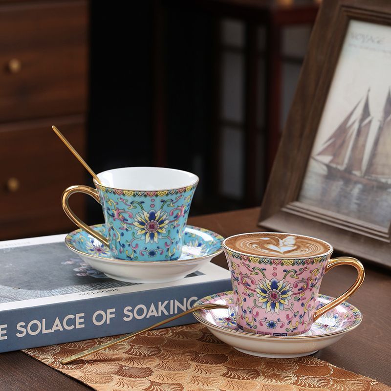 كوب قهوة سيراميك أوروبي الطراز - مراجعة Coffee Tea English وسعره