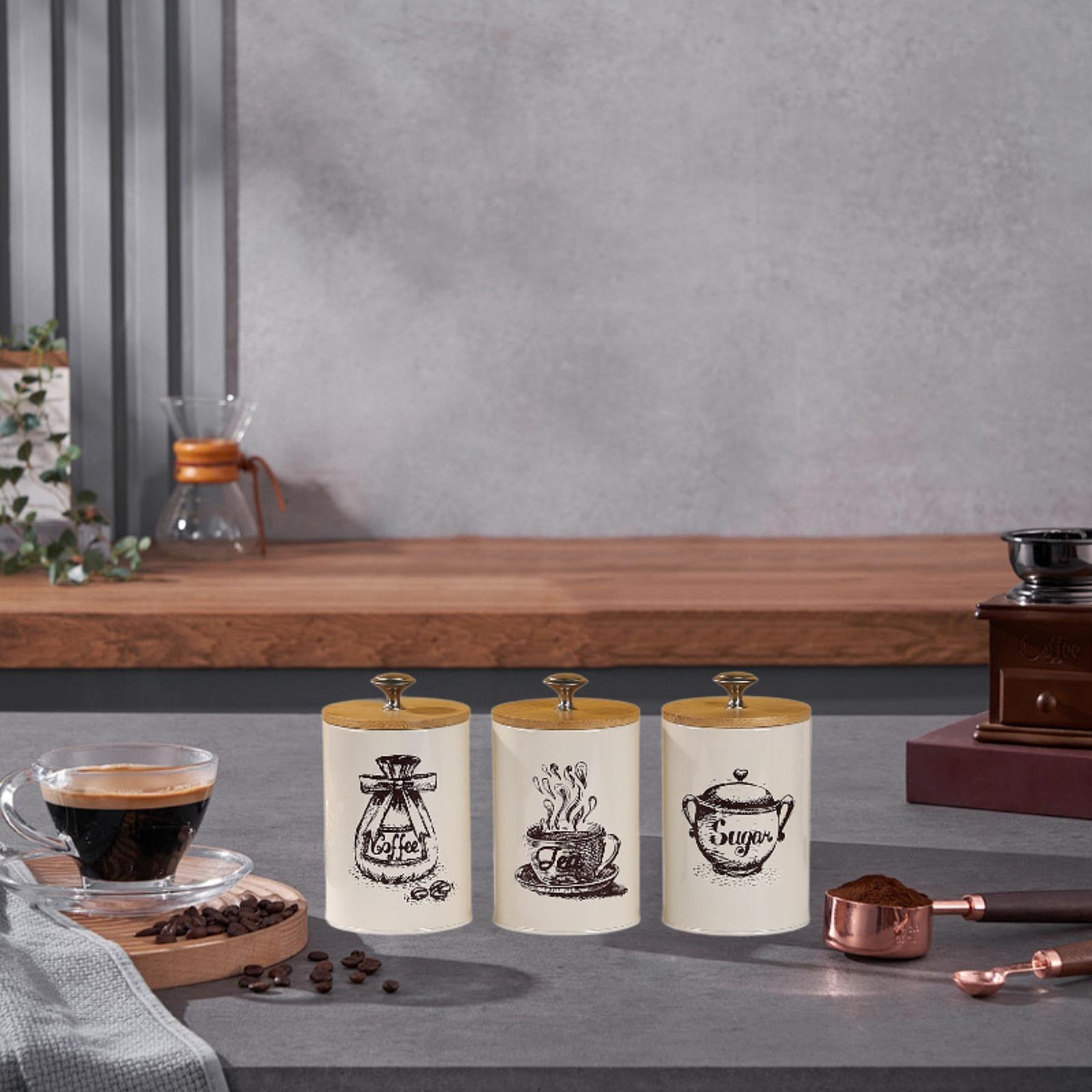 مجموعة علب تخزين للقهوة والشاي - مراجعة Coffee Tea Canister Set وسعره