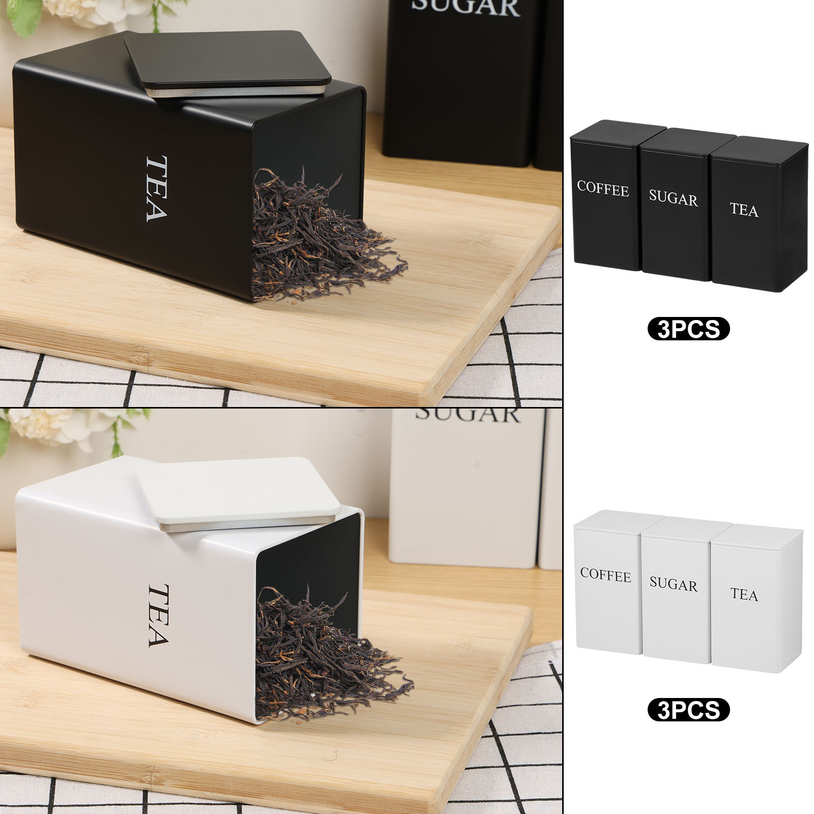 3 قطعة علب تخزين حبوب البن الش - مراجعة Coffee Tea Canister Set وسعره