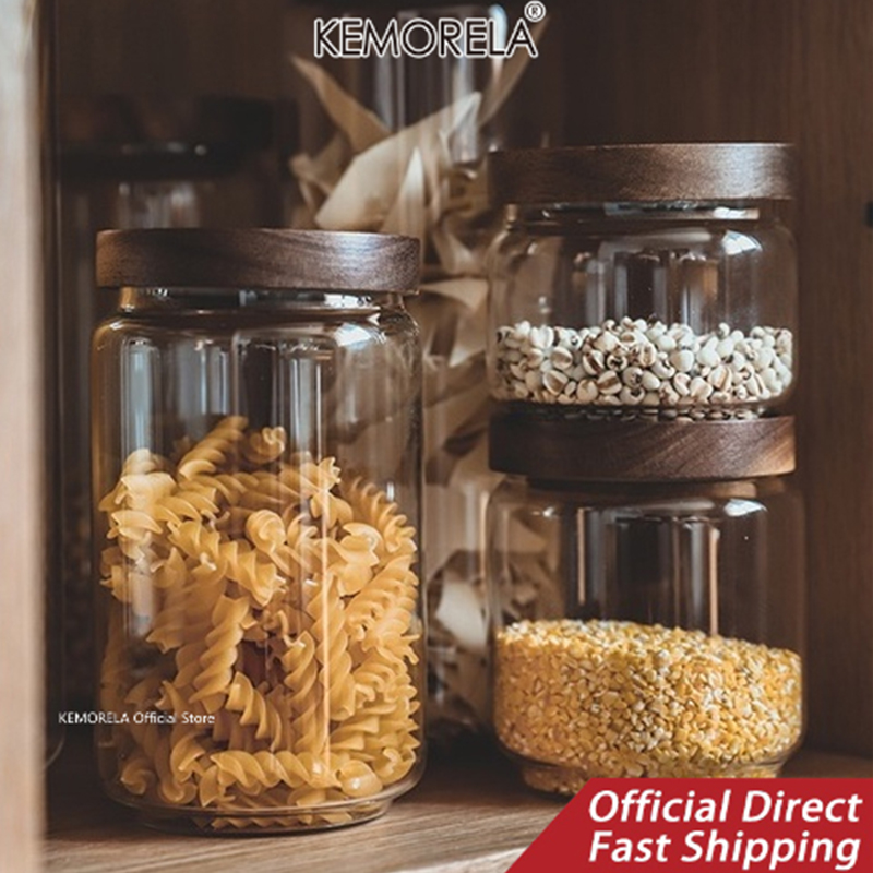 غطاء خشبي زجاجي محكم علبة المط - مراجعة Coffee Tea Canister Set وسعره