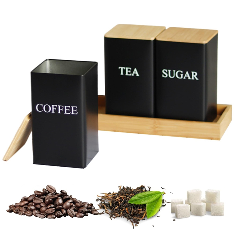 طقم من 3 قطع لحفظ الشاي والقهو - مراجعة Coffee Tea Canister Set وسعره