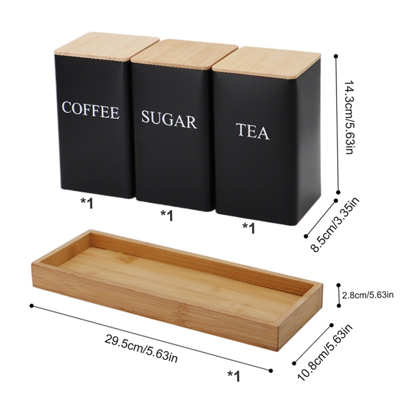 طقم من 3 قطع لحفظ الشاي والقهو - مراجعة Coffee Tea Canister Set وسعره