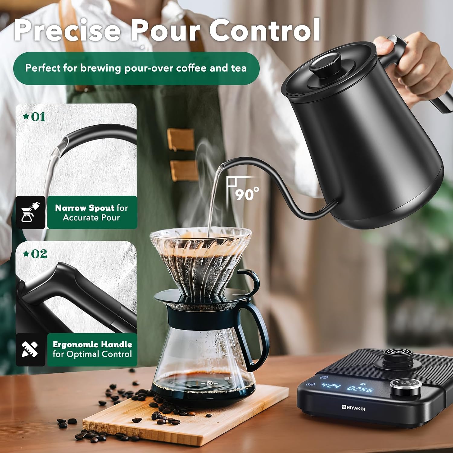 غلاية كهربائية بعنق مرن مع تحك - مراجعة Tea And Coffee Kettle وسعره