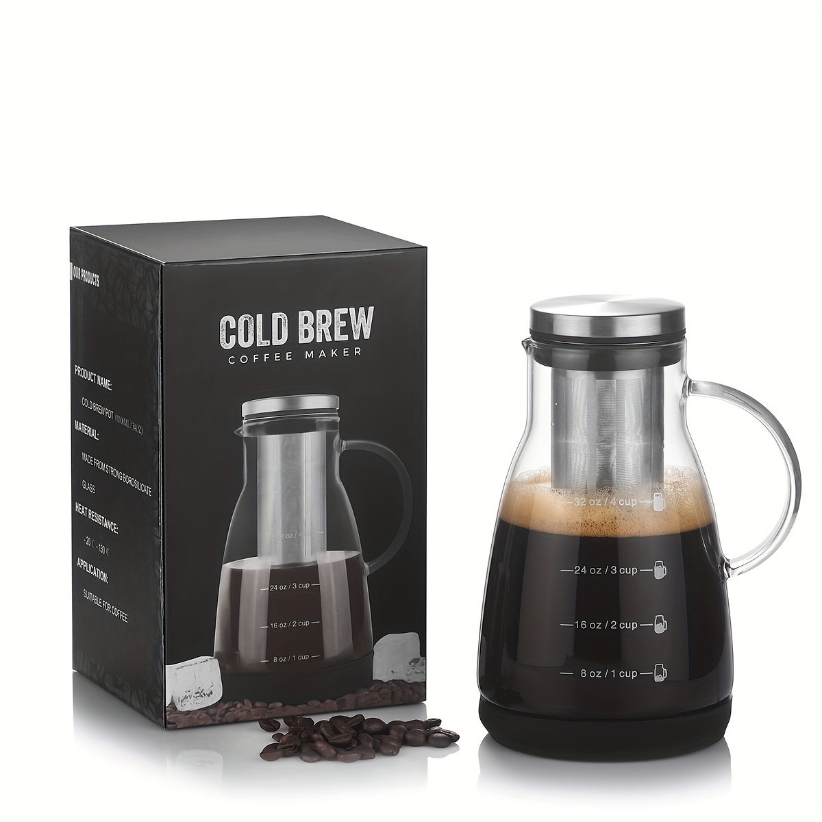 إبريق زجاجي كلاسيكي سعة 24 أون - مراجعة Coffee Tea Jug وسعره
